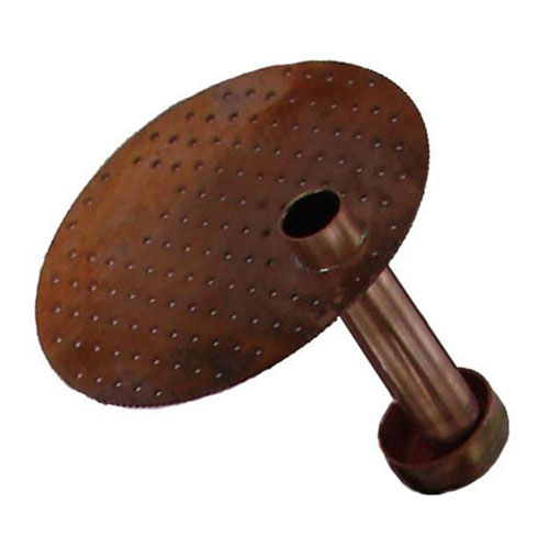 Perforated Copper Plate Down Comers 4 Inch Diameter Set of Four