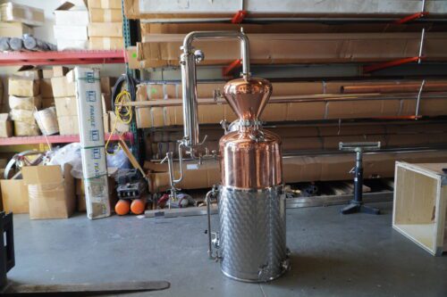 26 Gallon Copper Pot Still with Whiskey/Brandy Helmet and Jacketed Kettle