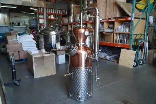 26 Gallon Copper Pot Still with Whiskey/Brandy Helmet and Jacketed Kettle