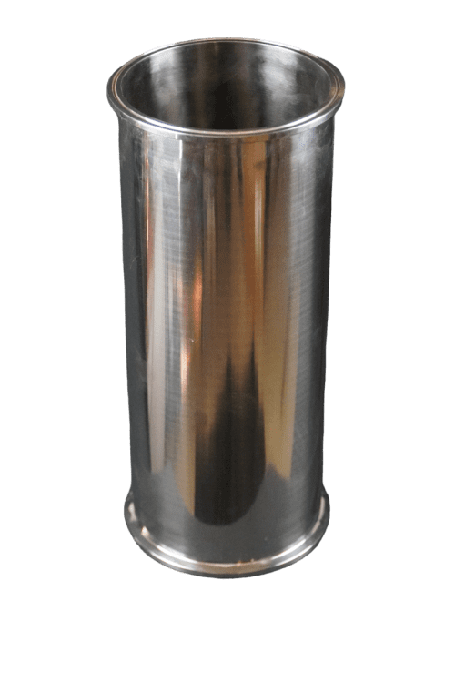 6 Inch x 15 Inch Tall Stainless Steel Column Extension, Includes Clamp and Gasket.