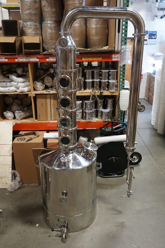 53 Gallon Stainless 8 Inch Diameter Mile Hi Flute 4 Sections and 4" Condenser Lines - FREE SHIPPING